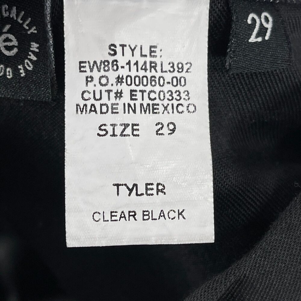 Etica Tyler Jeans Womens 29 Clear Black High Rise Straight Leg Raw Hem NEW - Picture 11 of 16